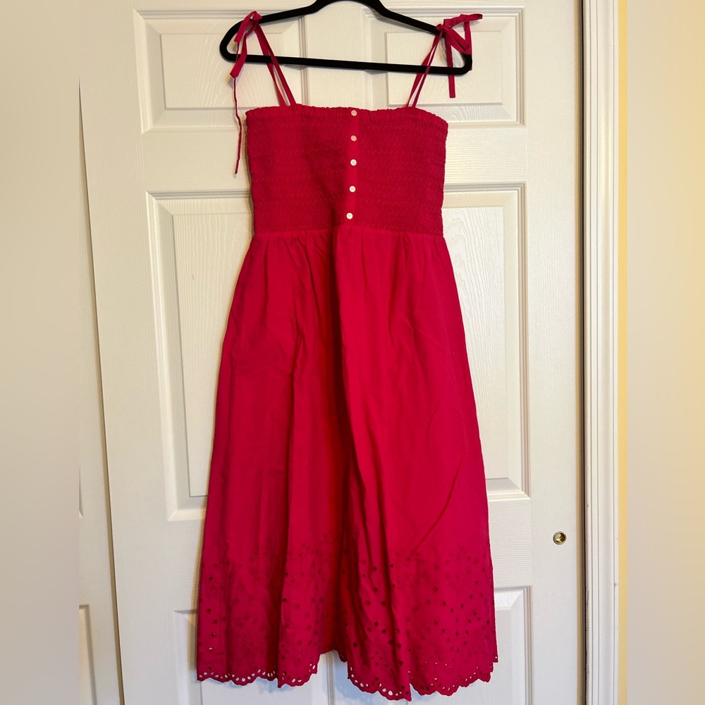 Ann Taylor LOFT Hot Pink Midi Dress